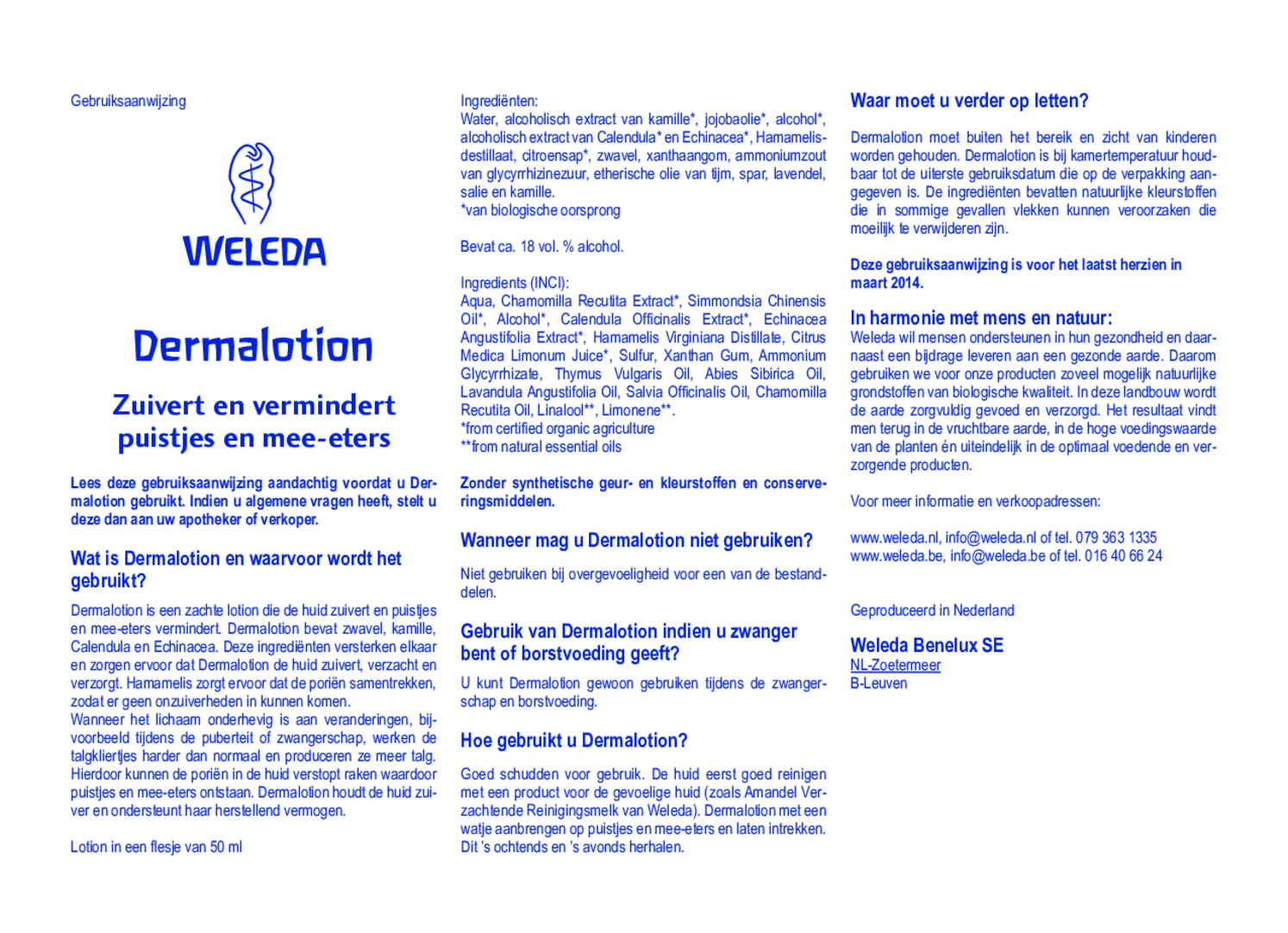 Dermalotion afbeelding van document #1, gebruiksaanwijzing